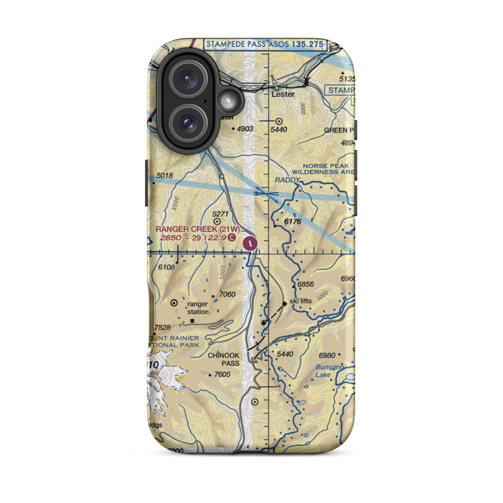 Ranger Creek Airport (21W) VFR Sectional  Tough iPhone Case iPhone 16 Plus model shown