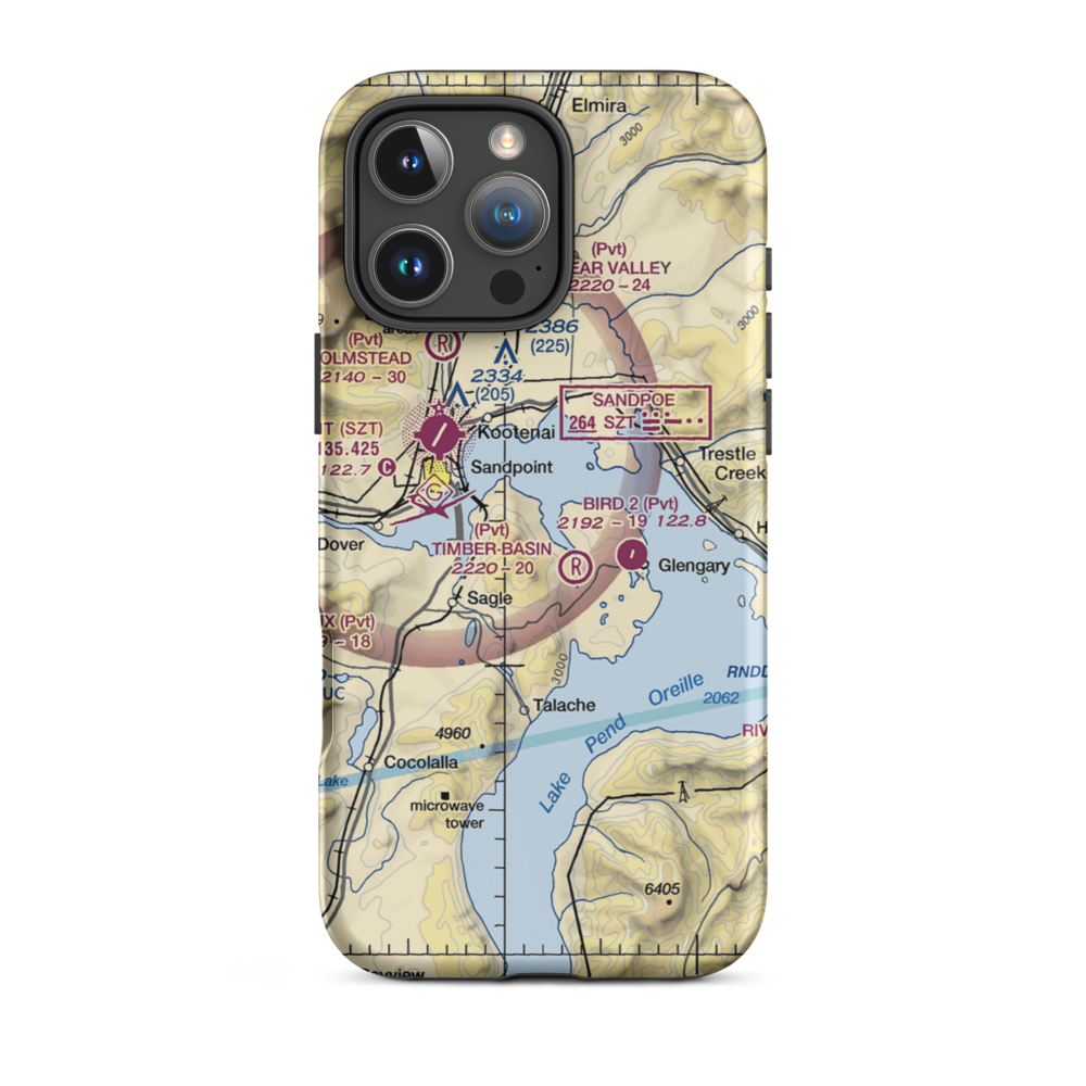 Rapoport Ranch Airport (68ID) VFR Sectional  Tough iPhone Case iPhone 16 Pro Max model shown