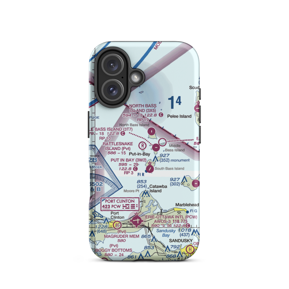 Rattlesnake Island Airport (58OH) VFR Sectional  Tough iPhone Case iPhone 16 model shown