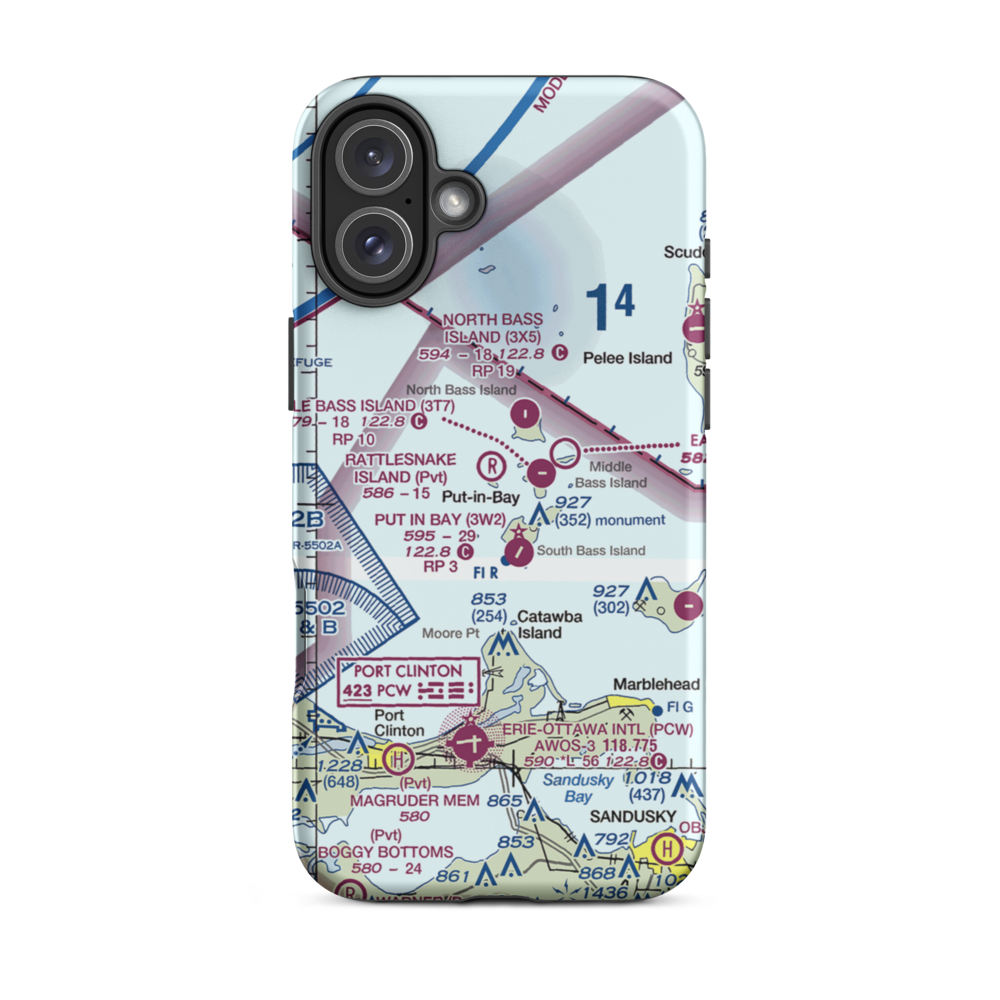 Rattlesnake Island Airport (58OH) VFR Sectional  Tough iPhone Case iPhone 16 Plus model shown