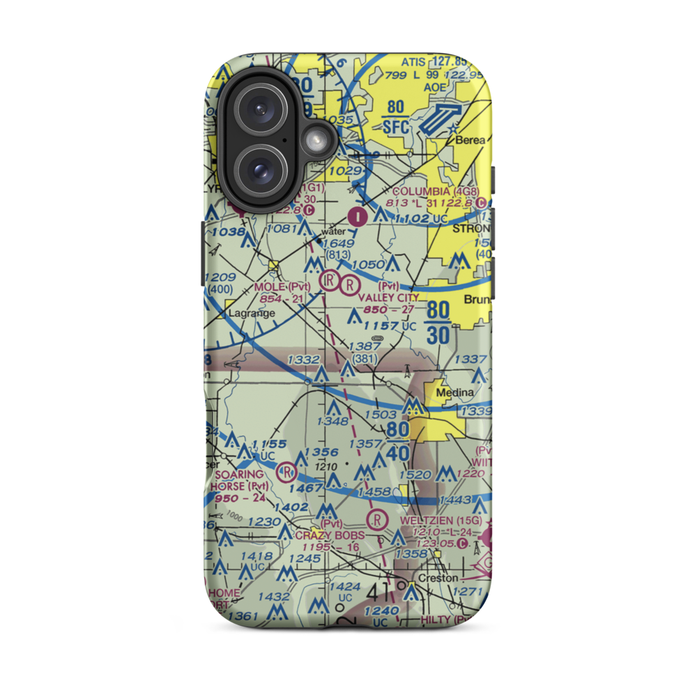 Rauhaus Field (7OH1) VFR Sectional  Tough iPhone Case iPhone 16 Plus model shown