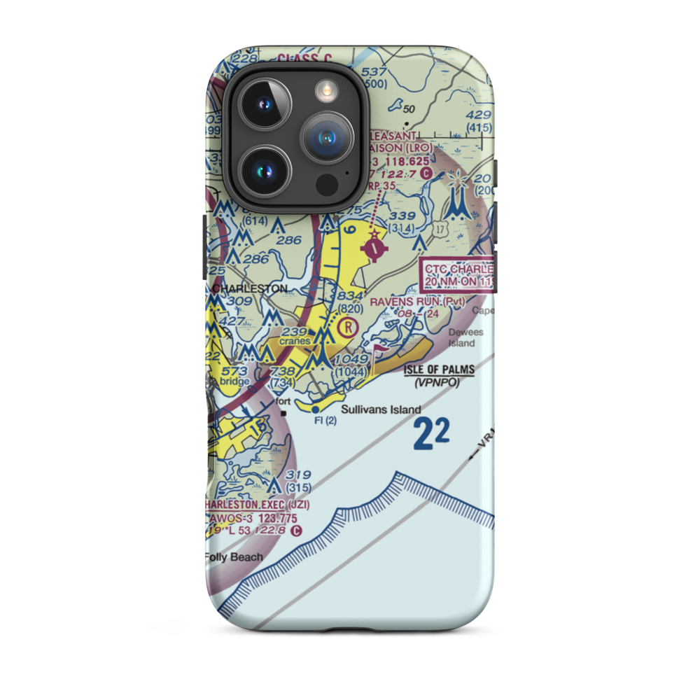 Raven's Run Airport (SC65) VFR Sectional  Tough iPhone Case iPhone 16 Pro Max model shown