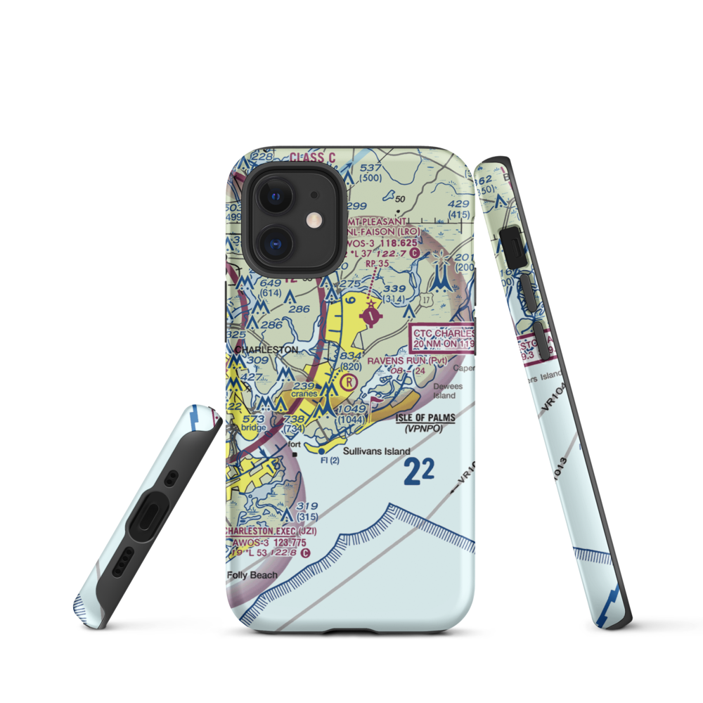 Raven's Run Airport (SC65) VFR Sectional  Tough iPhone Case iPhone 12 mini model shown