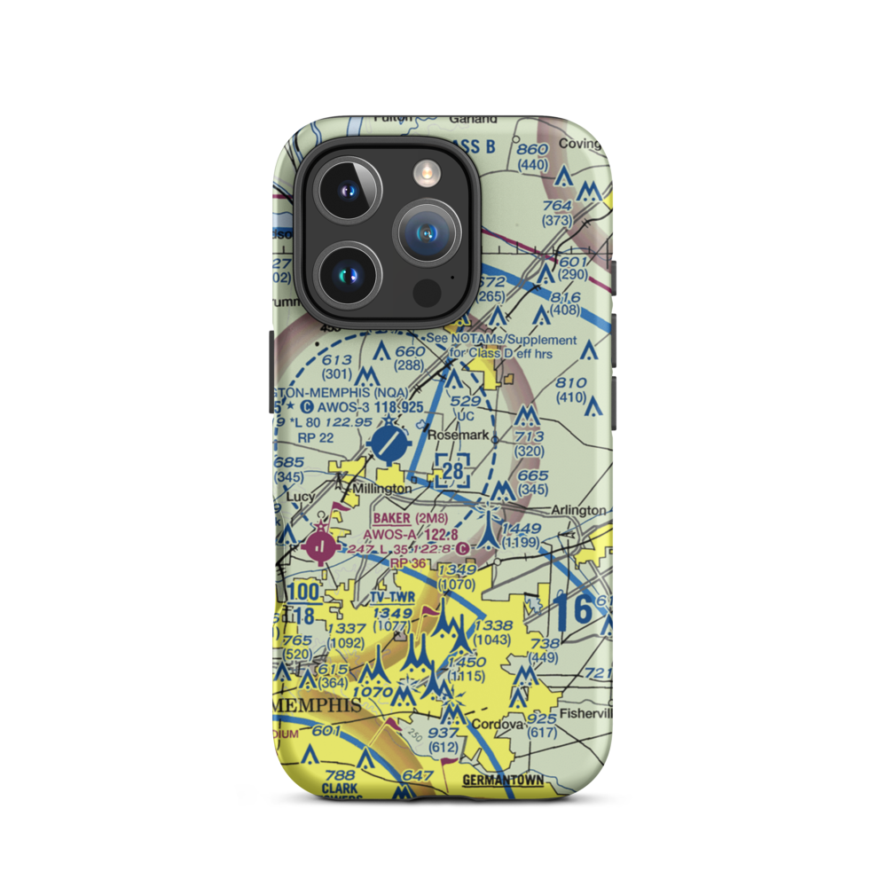 Ray Airport (TN01) VFR Sectional  Tough iPhone Case iPhone 16 Pro model shown