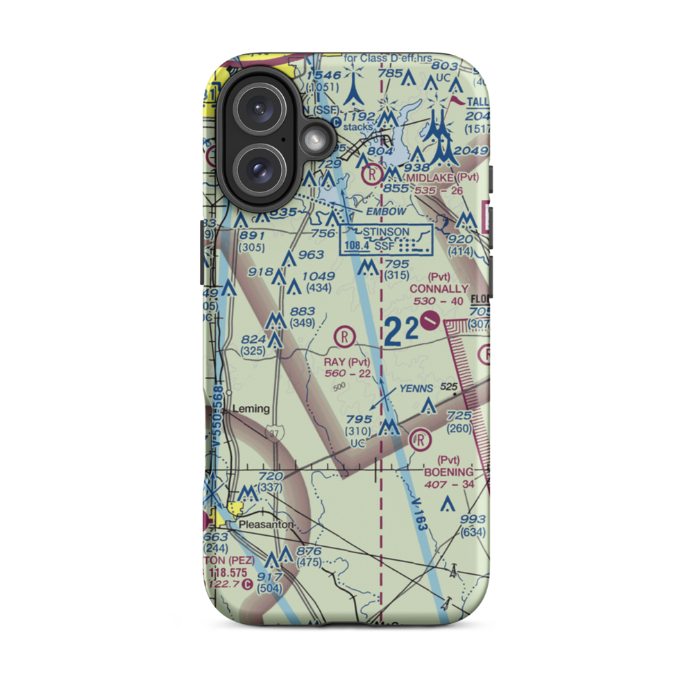 Ray Farm Airport (1TE7) VFR Sectional  Tough iPhone Case iPhone 16 Plus model shown