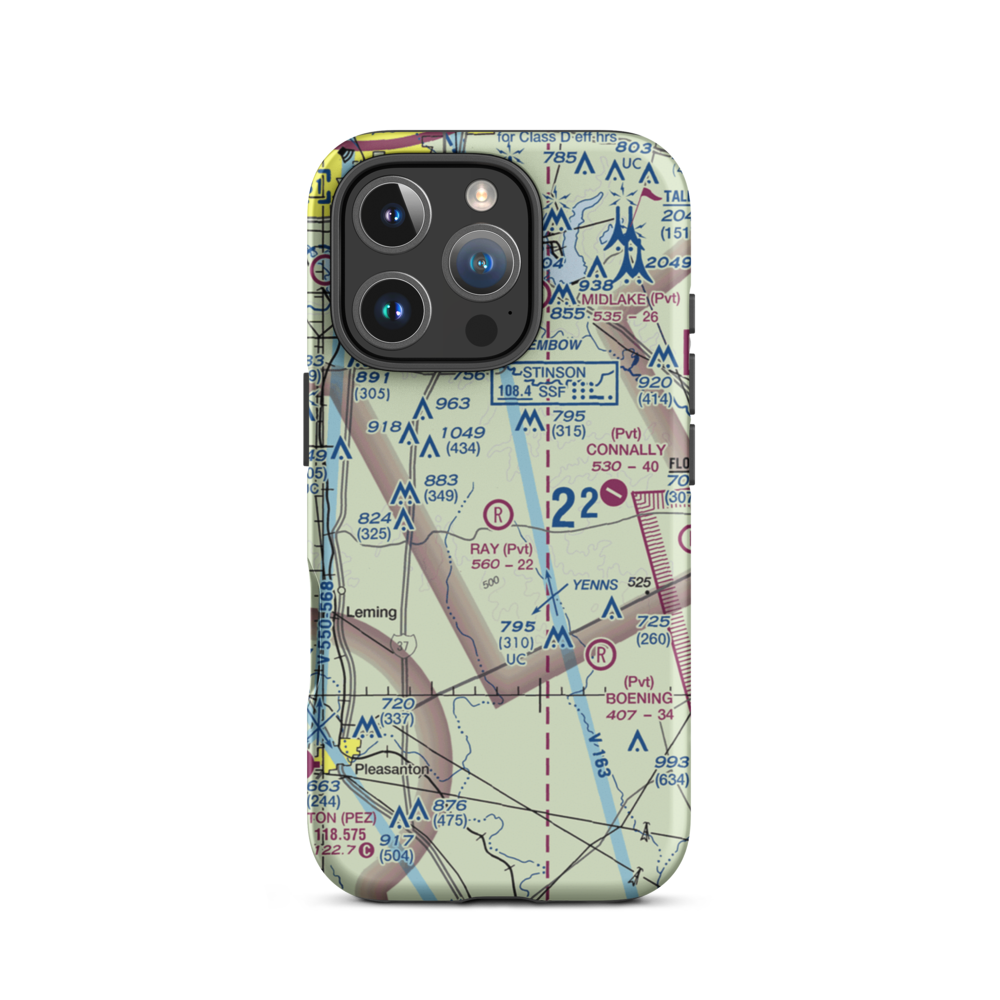 Ray Farm Airport (1TE7) VFR Sectional  Tough iPhone Case iPhone 16 Pro model shown