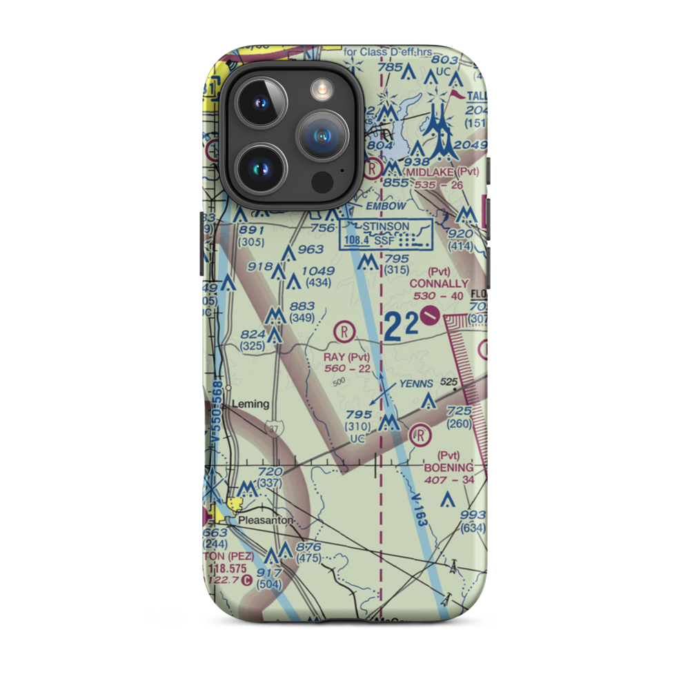 Ray Farm Airport (1TE7) VFR Sectional  Tough iPhone Case iPhone 16 Pro Max model shown