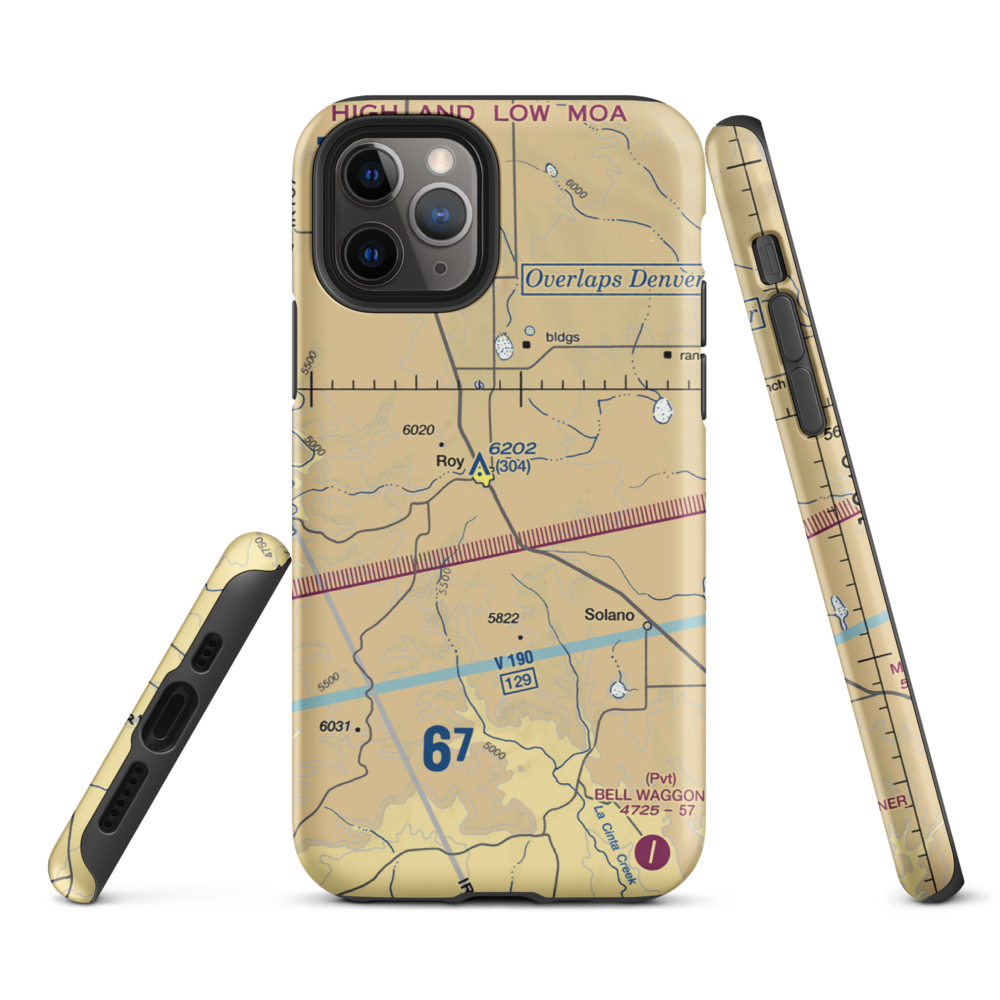 Ray Ranch Airport (NM17) VFR Sectional  Tough iPhone Case iPhone 11 Pro model shown