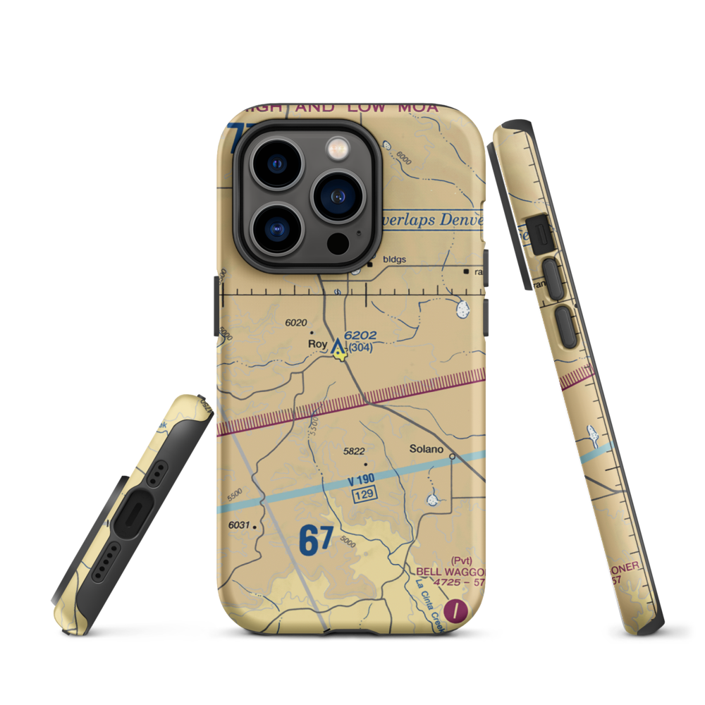 Ray Ranch Airport (NM17) VFR Sectional  Tough iPhone Case iPhone 14 Pro model shown