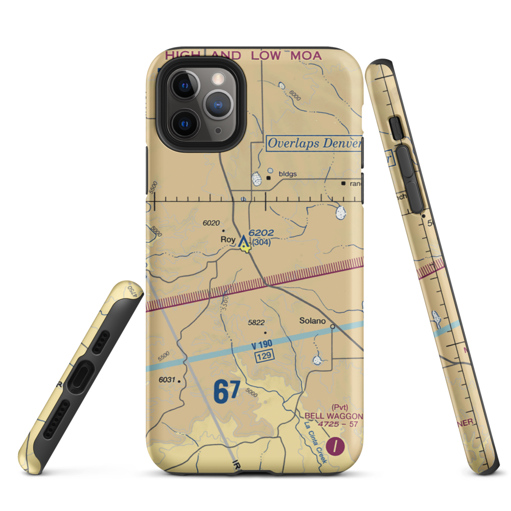 Ray Ranch Airport (NM17) VFR Sectional  Tough iPhone Case iPhone 11 Pro Max model shown