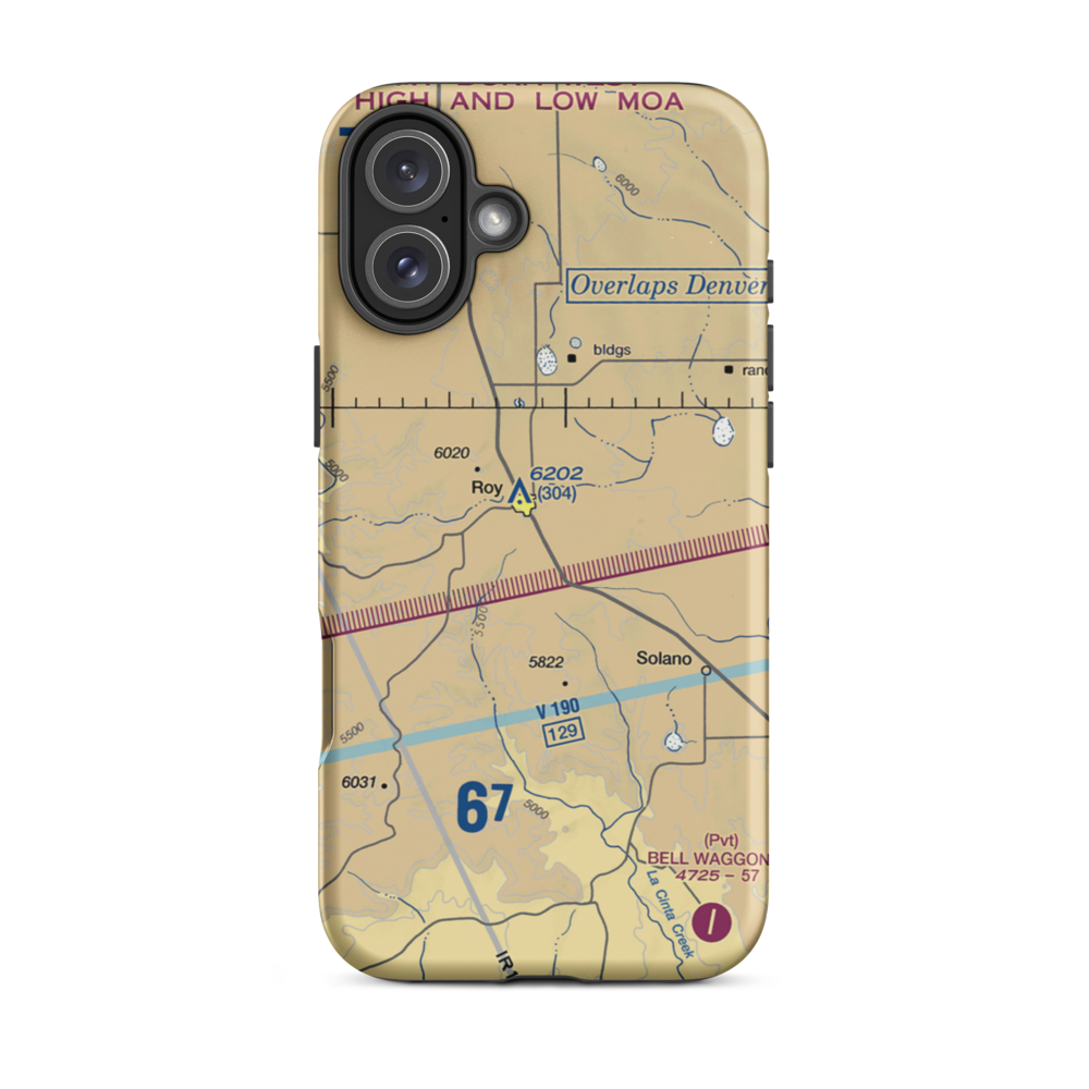 Ray Ranch Airport (NM17) VFR Sectional  Tough iPhone Case iPhone 16 Plus model shown
