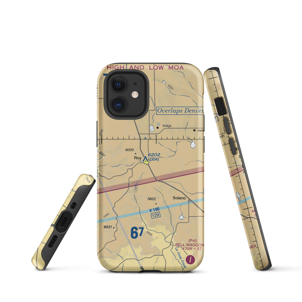 Ray Ranch Airport (NM17) VFR Sectional  Tough iPhone Case iPhone 12 mini model shown