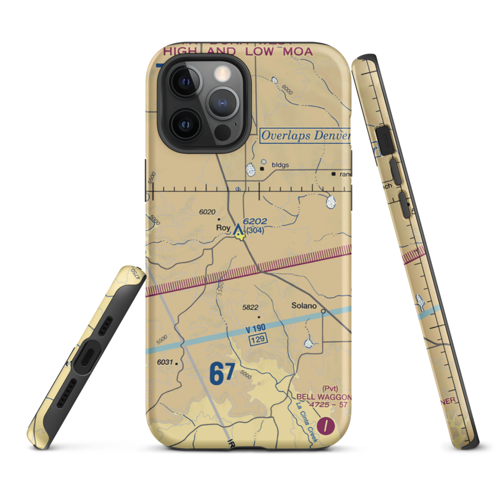 Ray Ranch Airport (NM17) VFR Sectional  Tough iPhone Case iPhone 12 Pro Max model shown