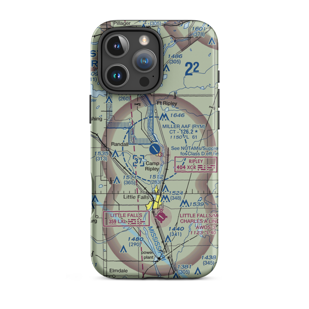 Ray S Miller Army Air Field (RYM) VFR Sectional  Tough iPhone Case iPhone 16 Pro Max model shown