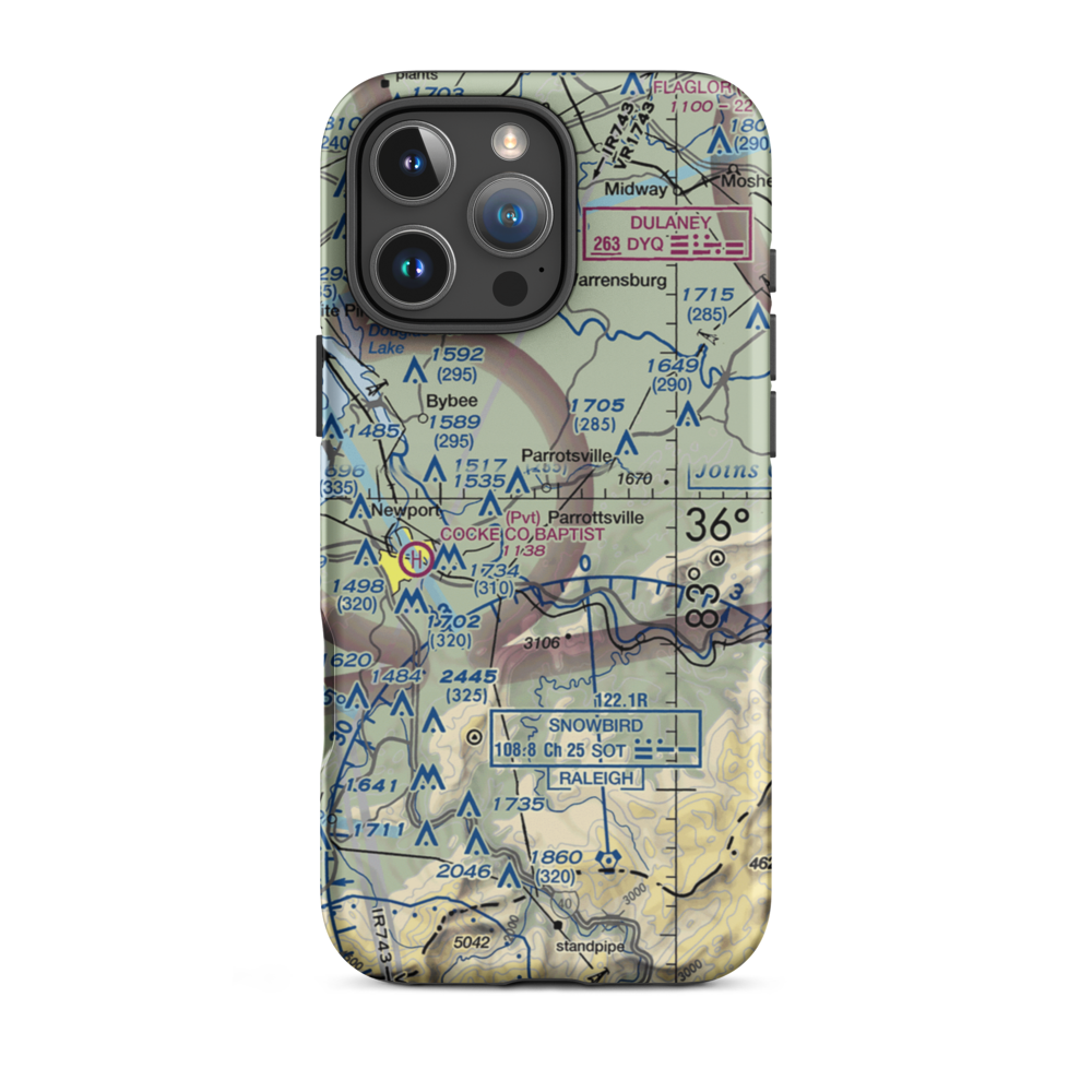 Ray's Stall Airport (21TN) VFR Sectional  Tough iPhone Case iPhone 16 Pro Max model shown