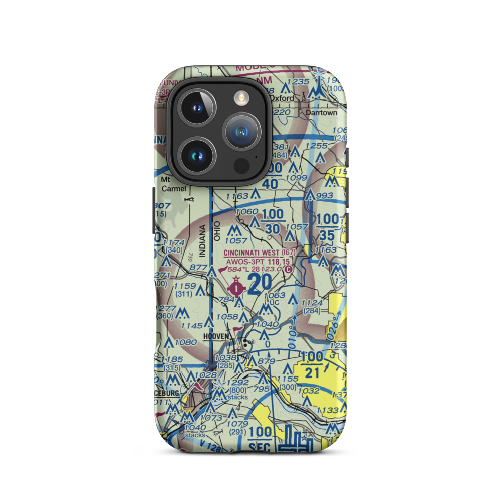 Raylene Airport (OH68) VFR Sectional  Tough iPhone Case iPhone 16 Pro model shown