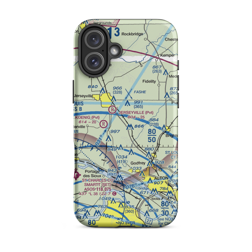 Raymond Restricted Landing Area (LL49) VFR Sectional  Tough iPhone Case iPhone 16 Plus model shown