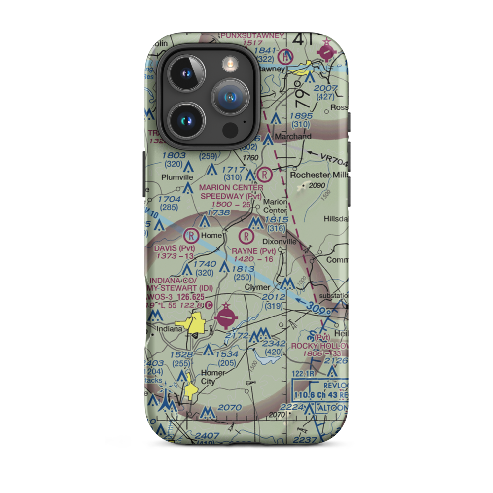 Rayne Airport (PN36) VFR Sectional  Tough iPhone Case iPhone 16 Pro Max model shown