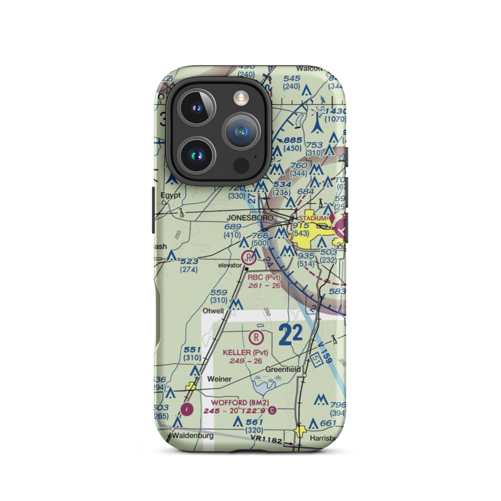 RBC Airport (7AR6) VFR Sectional  Tough iPhone Case iPhone 16 Pro model shown
