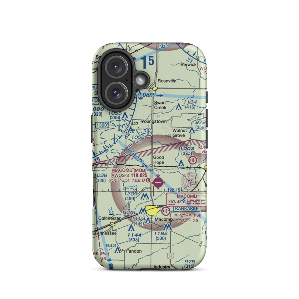 Rdh Farms Airport (LL33) VFR Sectional  Tough iPhone Case iPhone 16 model shown