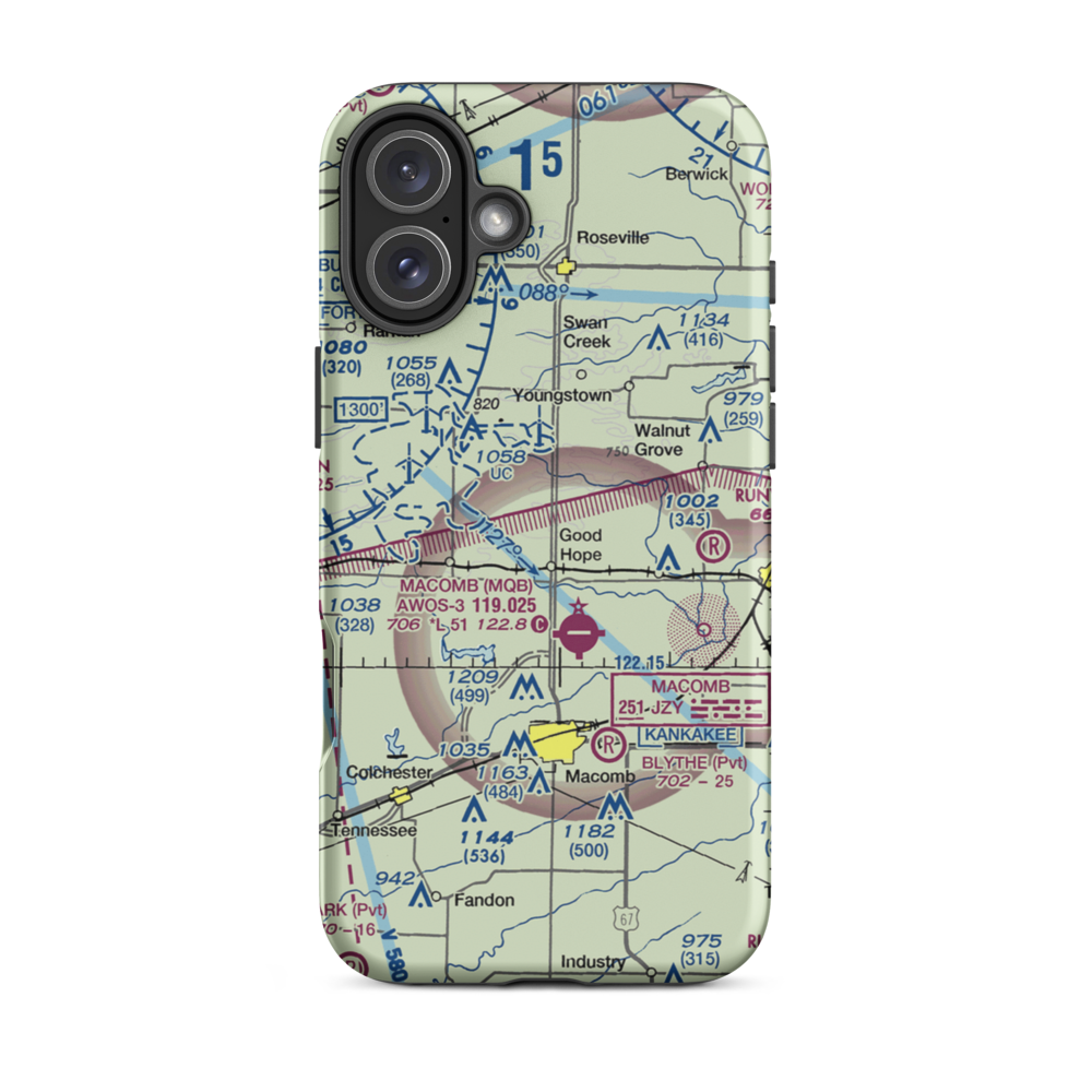 Rdh Farms Airport (LL33) VFR Sectional  Tough iPhone Case iPhone 16 Plus model shown