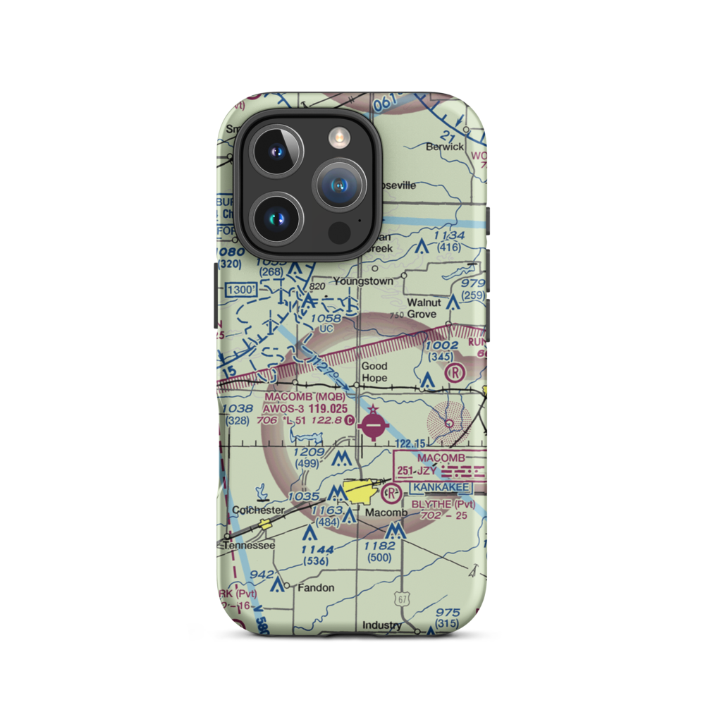 Rdh Farms Airport (LL33) VFR Sectional  Tough iPhone Case iPhone 16 Pro model shown