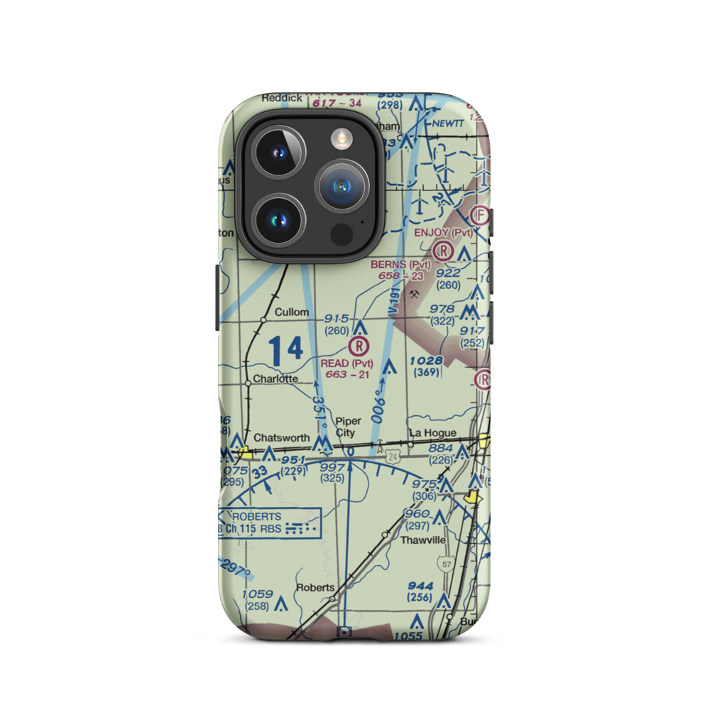 Read Airport (LL46) VFR Sectional  Tough iPhone Case iPhone 16 Pro model shown