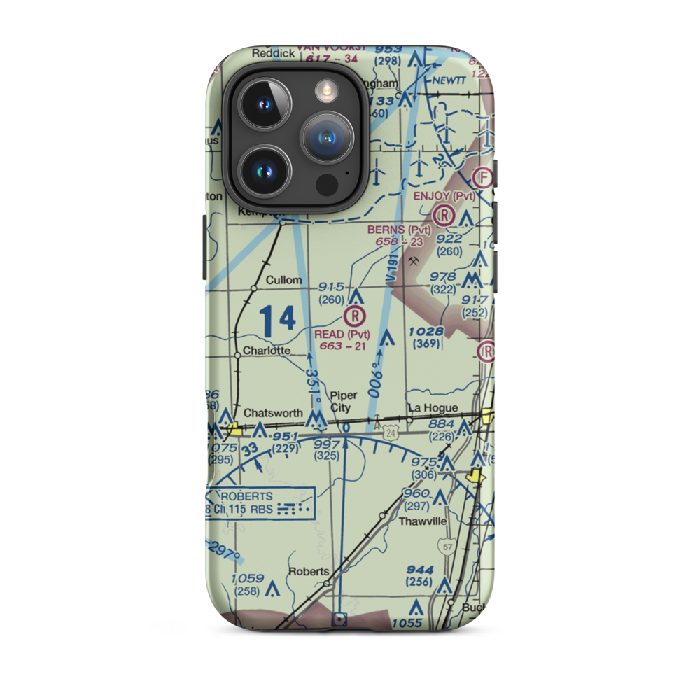 Read Airport (LL46) VFR Sectional  Tough iPhone Case iPhone 16 Pro Max model shown