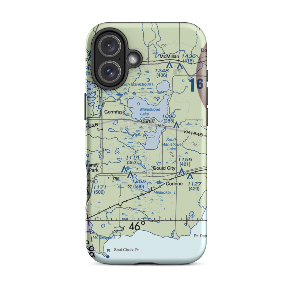Read Seaplane Base (MI03) VFR Sectional  Tough iPhone Case iPhone 16 Plus model shown