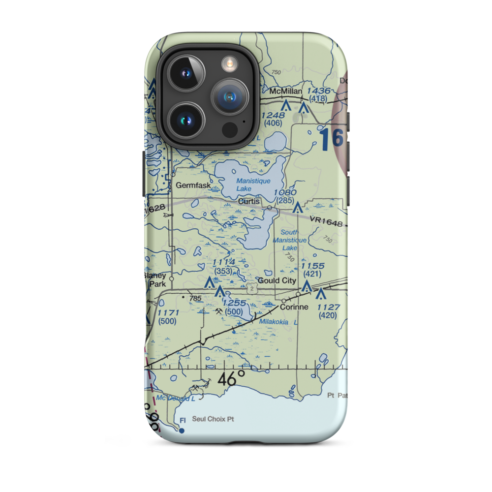 Read Seaplane Base (MI03) VFR Sectional  Tough iPhone Case iPhone 16 Pro Max model shown