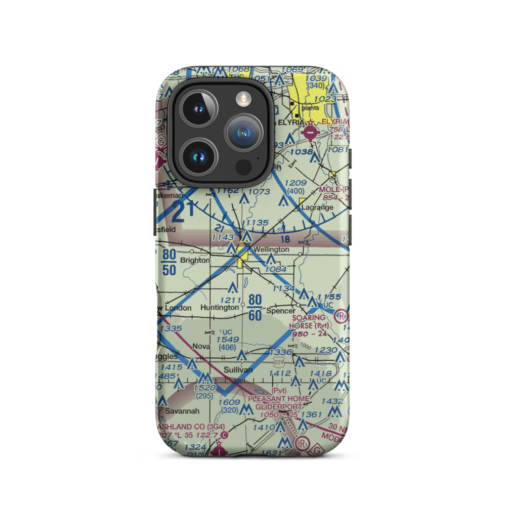 Reader-Botsford Airport (67D) VFR Sectional  Tough iPhone Case iPhone 16 Pro model shown