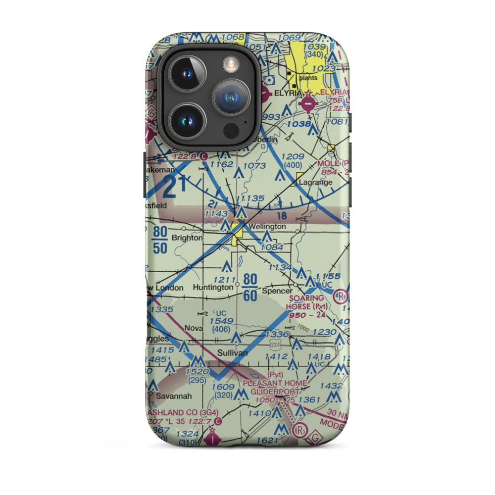 Reader-Botsford Airport (67D) VFR Sectional  Tough iPhone Case iPhone 16 Pro Max model shown