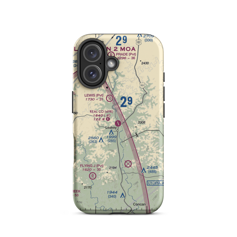 Real County Airport (49R) VFR Sectional  Tough iPhone Case iPhone 16 model shown