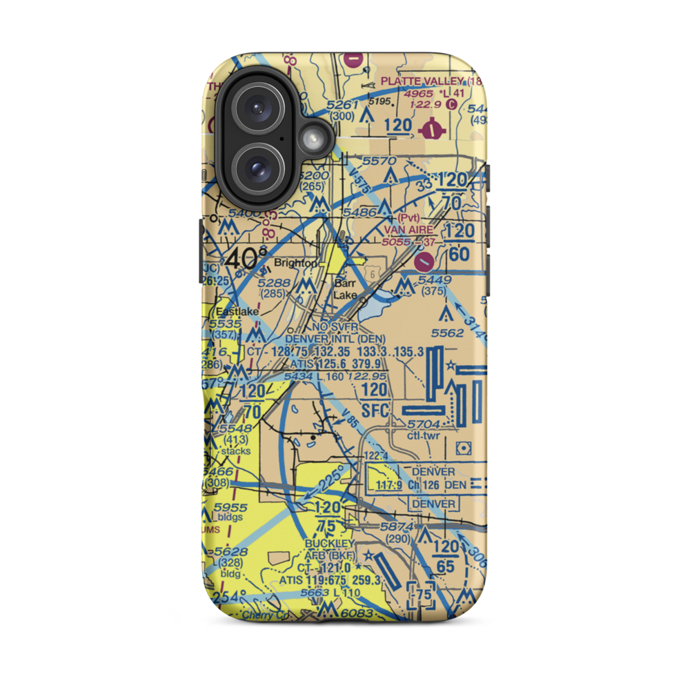 Reasoner Airport (CO14) VFR Sectional  Tough iPhone Case iPhone 16 Plus model shown