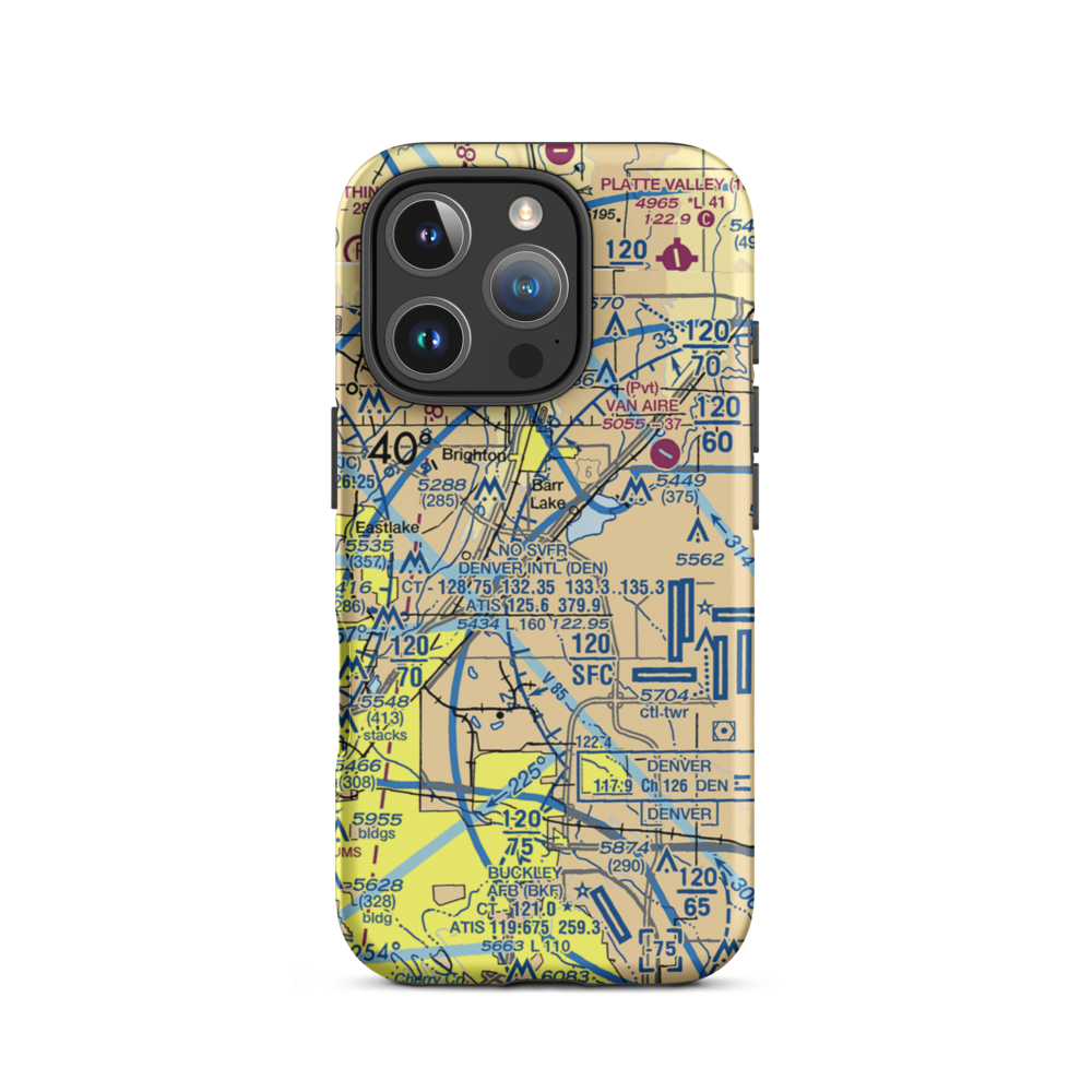 Reasoner Airport (CO14) VFR Sectional  Tough iPhone Case iPhone 16 Pro model shown