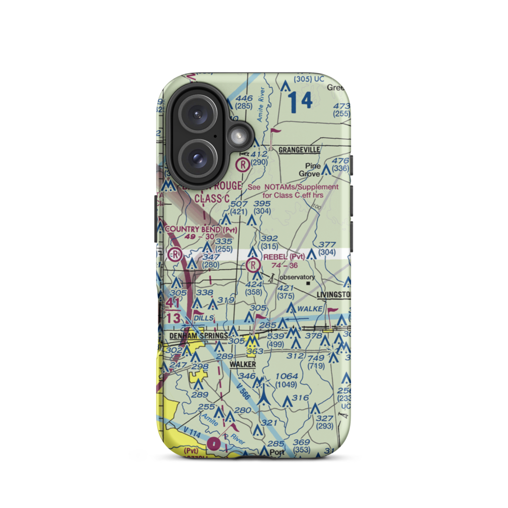 Rebel Field (0LA9) VFR Sectional  Tough iPhone Case iPhone 16 model shown