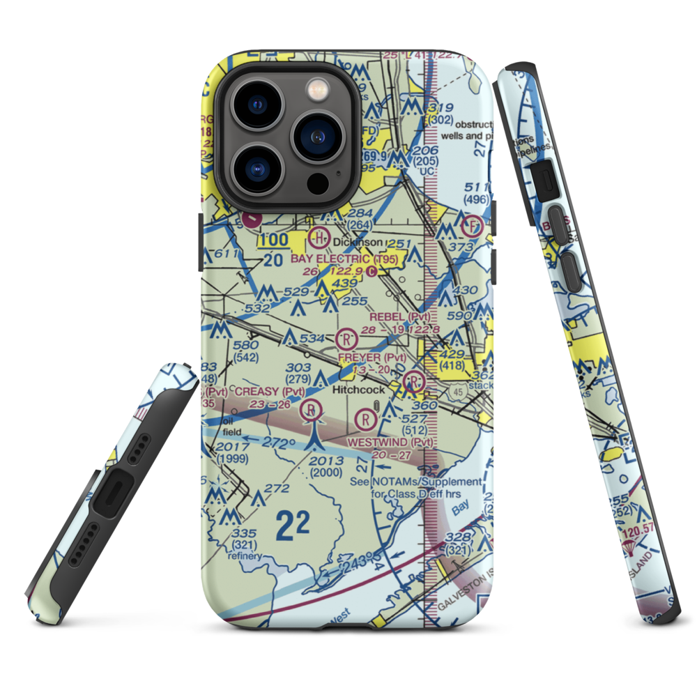 Rebel Field (TX66) VFR Sectional  Tough iPhone Case iPhone 13 Pro Max model shown