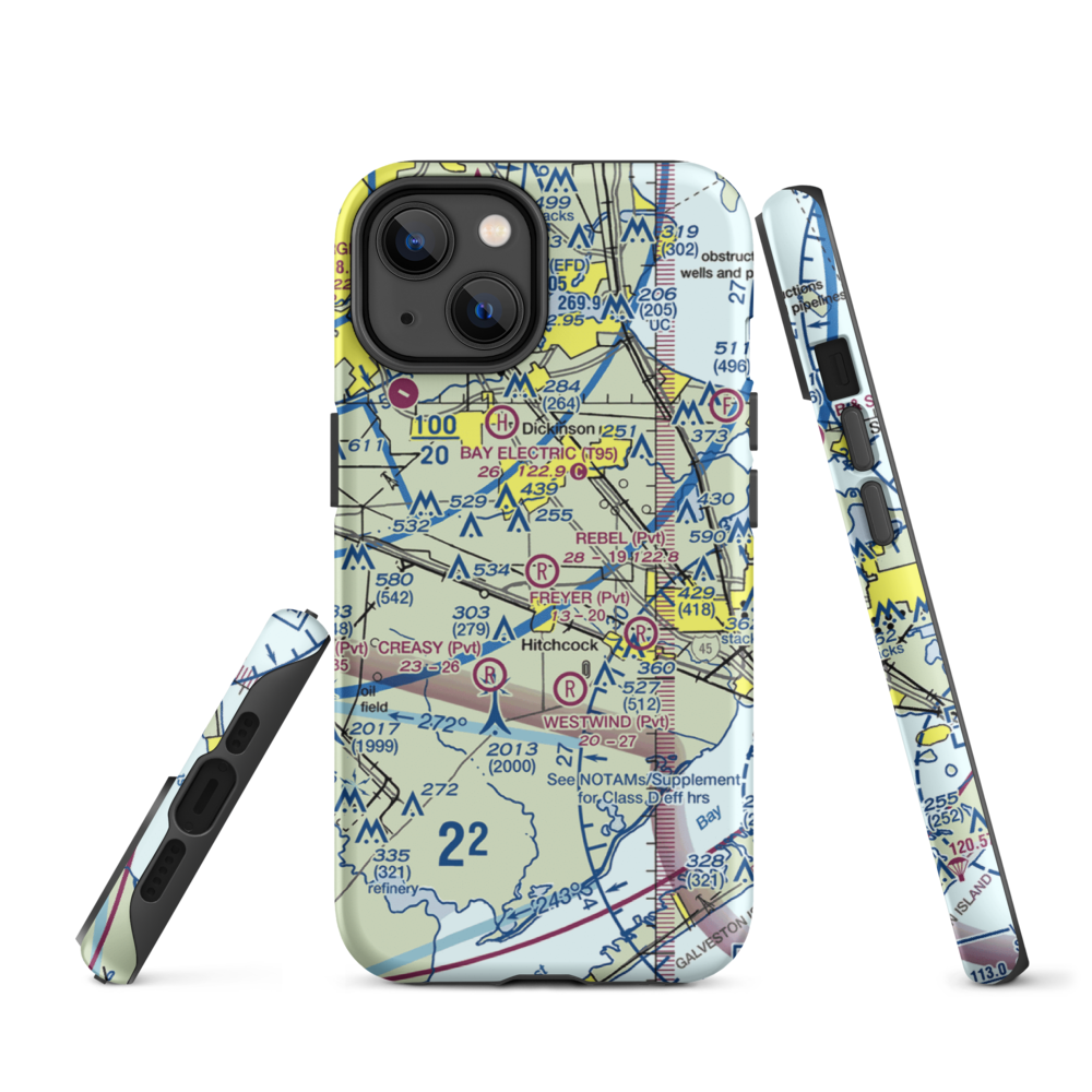 Rebel Field (TX66) VFR Sectional  Tough iPhone Case iPhone 14 model shown