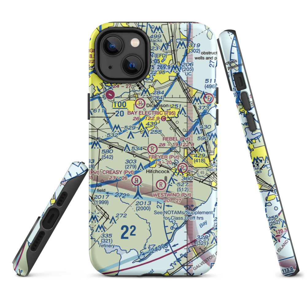Rebel Field (TX66) VFR Sectional  Tough iPhone Case iPhone 14 Plus model shown