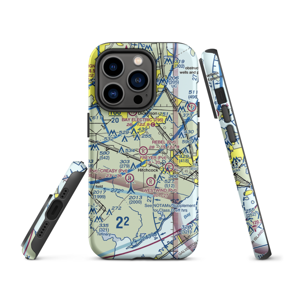 Rebel Field (TX66) VFR Sectional  Tough iPhone Case iPhone 14 Pro model shown
