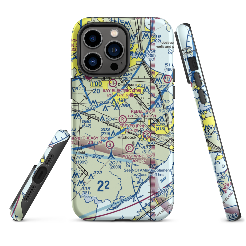 Rebel Field (TX66) VFR Sectional  Tough iPhone Case iPhone 14 Pro Max model shown