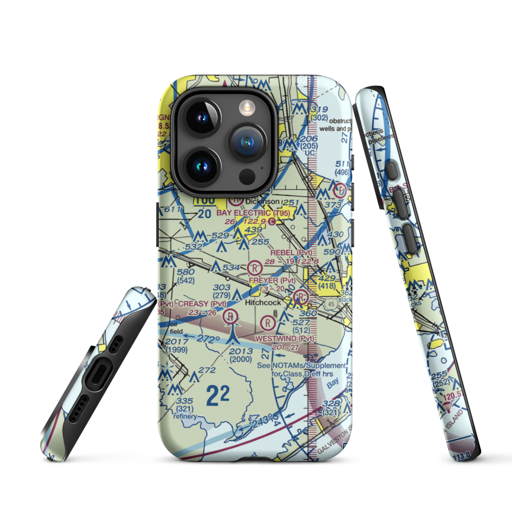 Rebel Field (TX66) VFR Sectional  Tough iPhone Case iPhone 15 Pro model shown