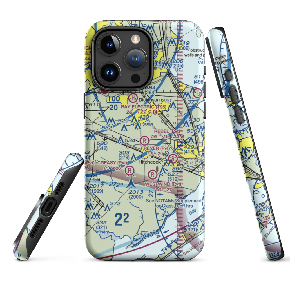 Rebel Field (TX66) VFR Sectional  Tough iPhone Case iPhone 15 Pro Max model shown
