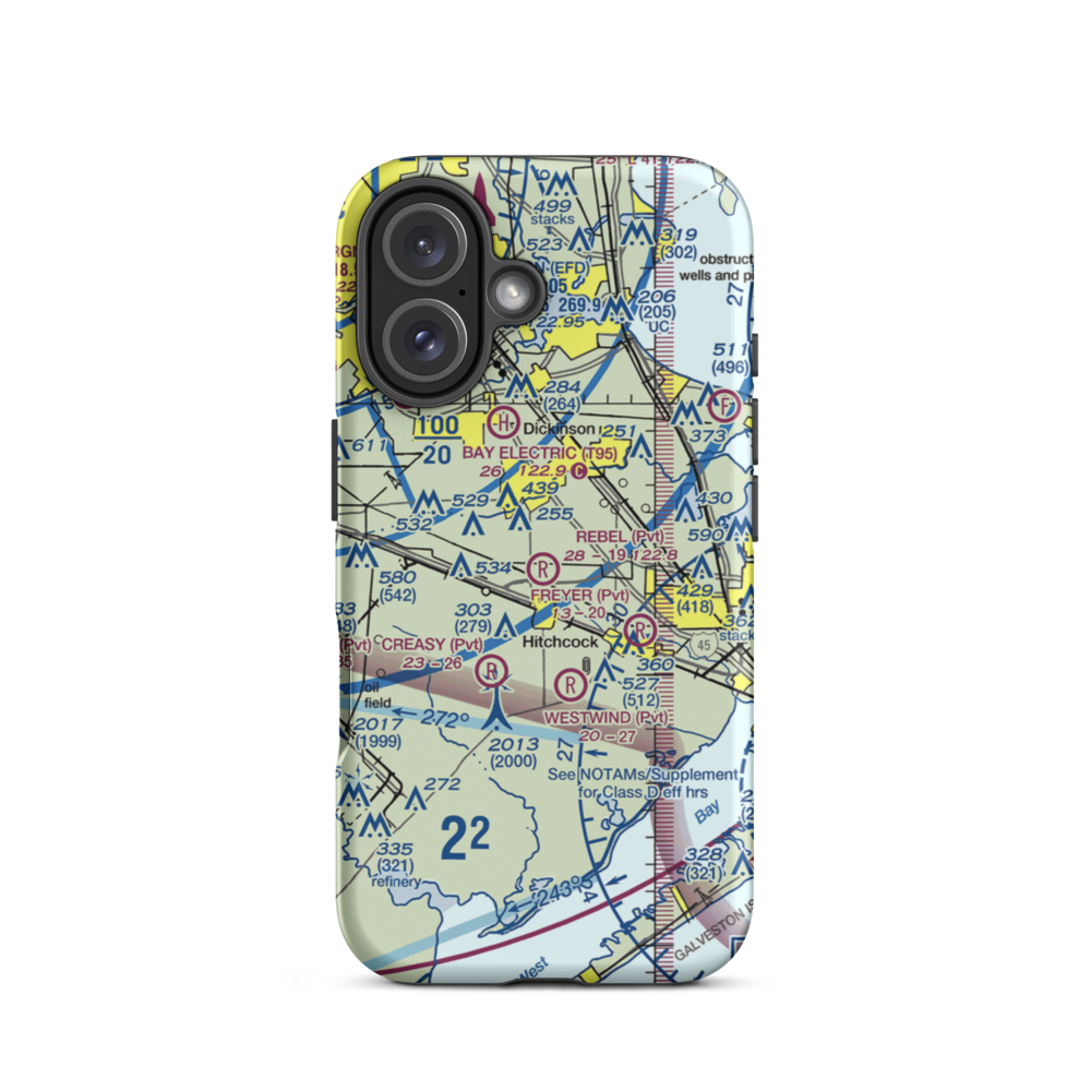 Rebel Field (TX66) VFR Sectional  Tough iPhone Case iPhone 16 model shown