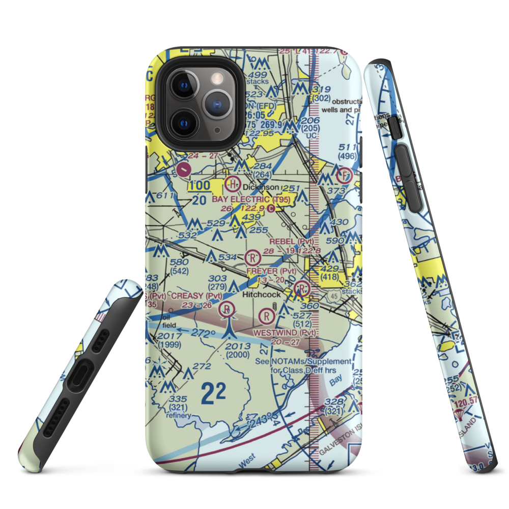 Rebel Field (TX66) VFR Sectional  Tough iPhone Case iPhone 11 Pro Max model shown