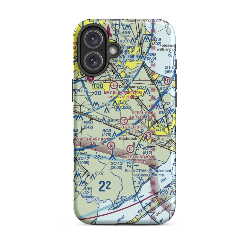 Rebel Field (TX66) VFR Sectional  Tough iPhone Case iPhone 16 Plus model shown
