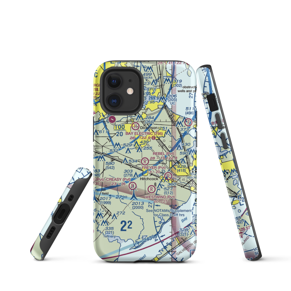 Rebel Field (TX66) VFR Sectional  Tough iPhone Case iPhone 12 mini model shown