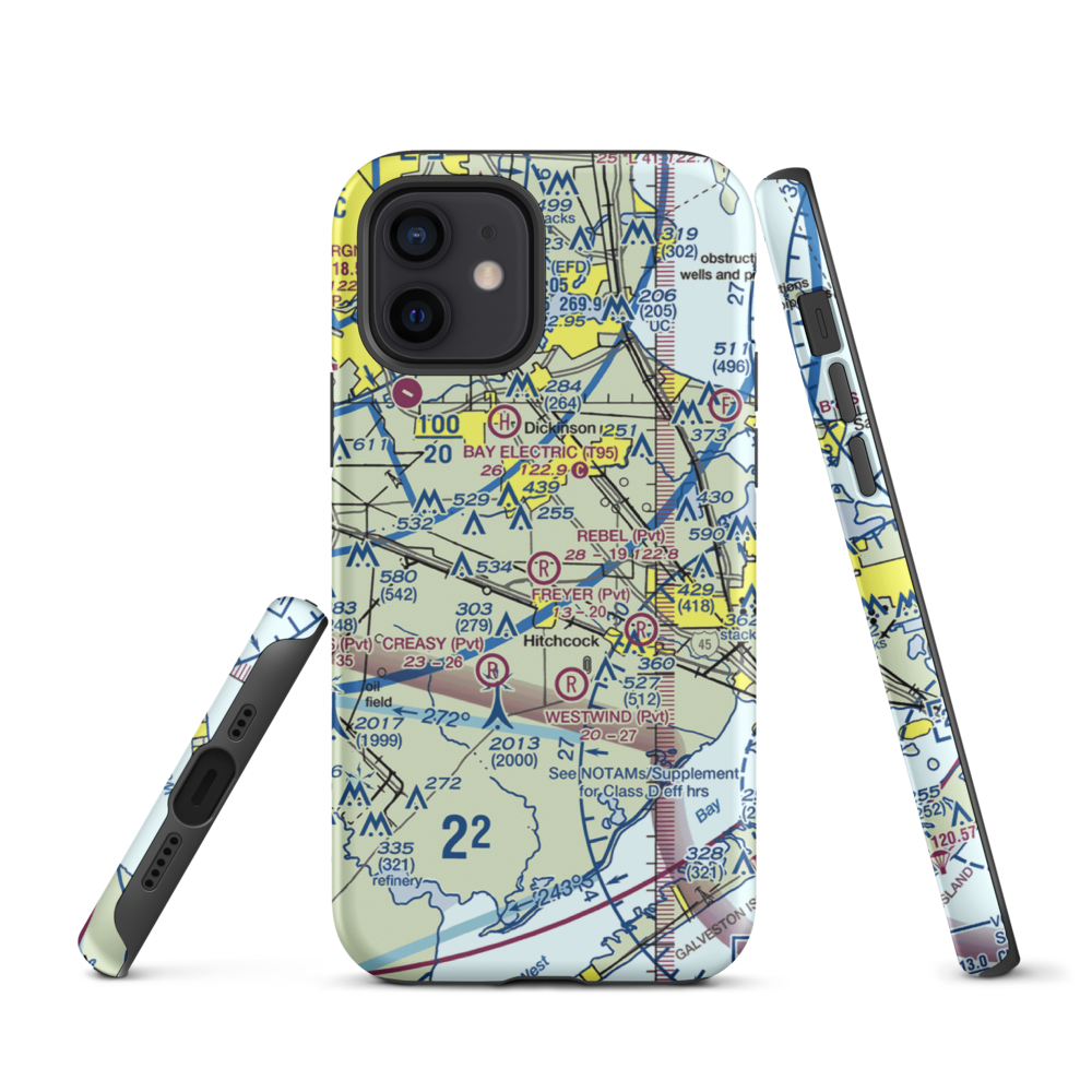 Rebel Field (TX66) VFR Sectional  Tough iPhone Case iPhone 12 model shown