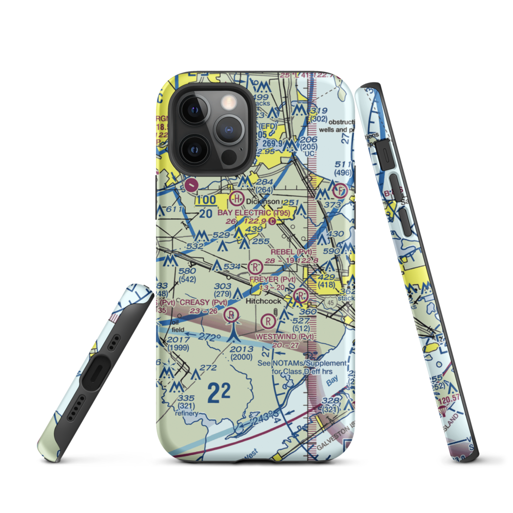 Rebel Field (TX66) VFR Sectional  Tough iPhone Case iPhone 12 Pro model shown