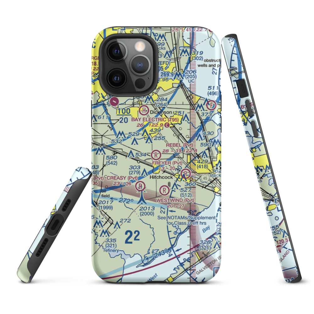 Rebel Field (TX66) VFR Sectional  Tough iPhone Case iPhone 12 Pro Max model shown